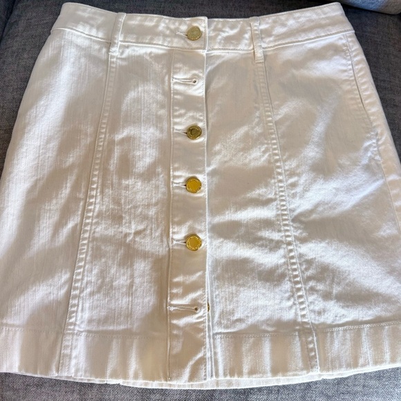 Michael Kors White Denim A-Line Mini Skirt - Size 4 - Picture 5 of 5